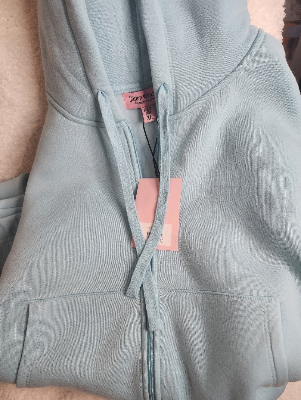 Juicy Couture Sweatpant Set XL Baby Blue Zip Hoodie & Joggers Set - Picture 3 of 9